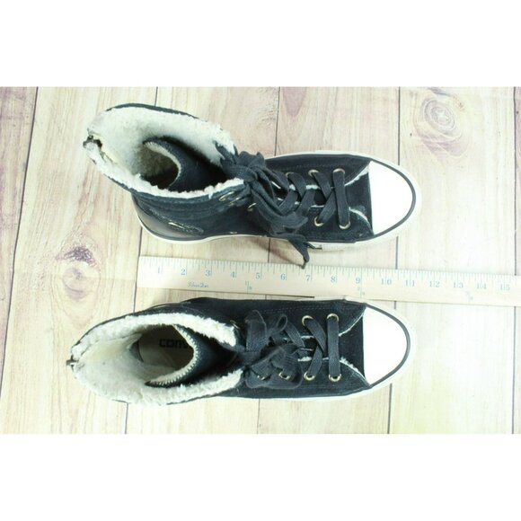 *Converse Chuck Taylor High-Rise Boot Back Zip Black Shoes Size 11.5 Inches - Picture 7 of 9